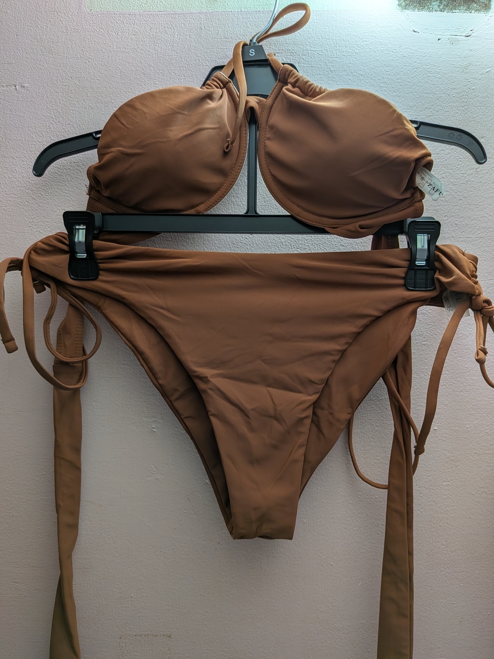 Women’s Tie-Side Bikini Set in Brown